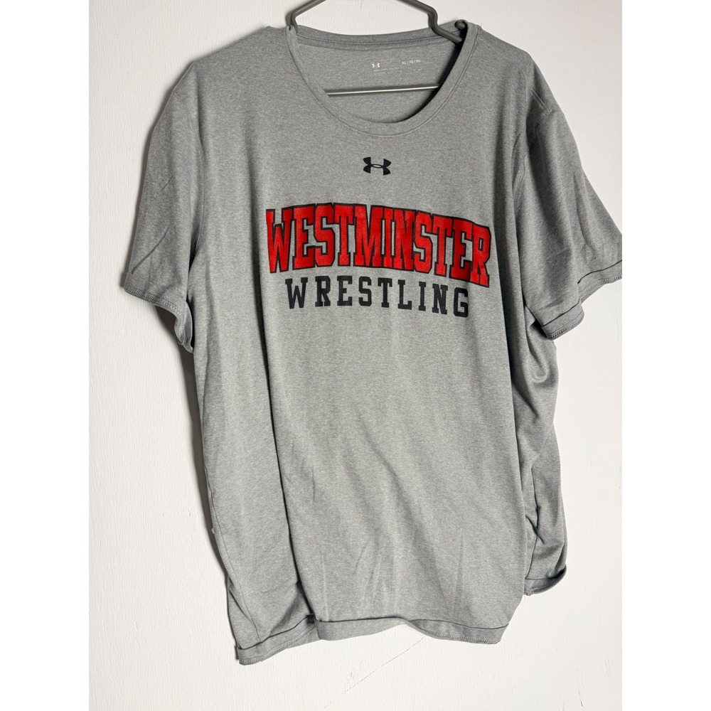 Under Armour Westminster Wrestling Graphic T-Shirt Mens XL Gray HeatGear Loose